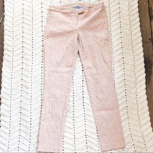 Simply Vera Blush Pink Texture Ankle Pants Stretch